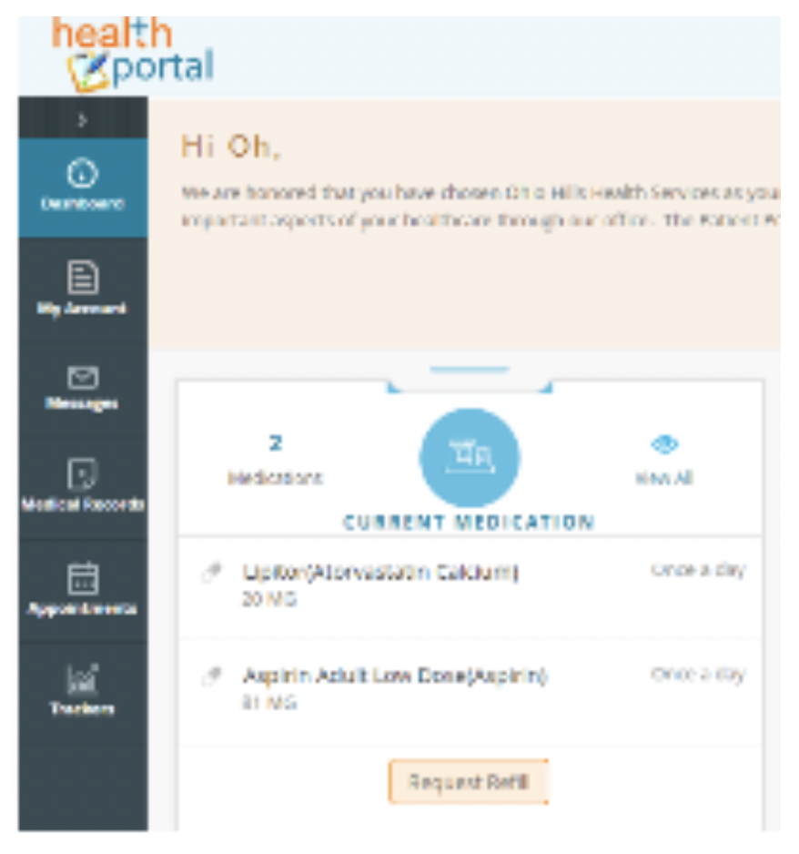 Patient Portal Screenshot